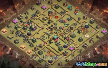 Top TH14 Anti 2 Stars War Base with Link - Clash of Clans #21439