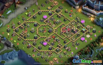 Top TH14 Base Copy: Anti Dragon & Air Defense Strategies #21631