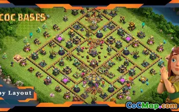 Top TH14 Farming Base with Link & Anti-Air Defense - COC #22431