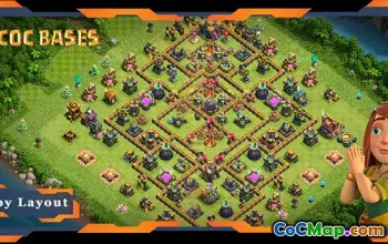 Top TH14 Farming Base with Link & Anti-Air Layout - COC #22411
