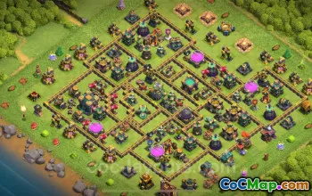 Top TH14 Hybrid Base Copy with Max Levels - Clash of Clans 2025 #26740