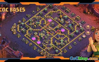 Top TH14 War Base with Anti 3 Star Layout #57490