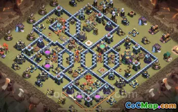 Top TH14 War Base with Anti Air & Electro Dragon Link #26145