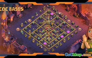 Top TH14 War Base with Hybrid Defense #57487