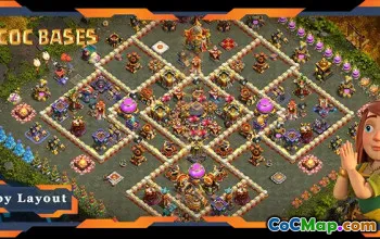 Top TH16 Farming Base with Link - Clash of Clans Hybrid Layout #18259