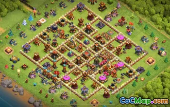 Top TH16 Hybrid Base for 2025: Anti-Dragon & Anti-Air #22310