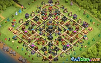 Top TH17 Farming Base 2025: Anti 2 Stars Hybrid Layout #22477