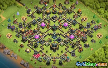 Top TH17 Trophy Defense Base with Link #55430