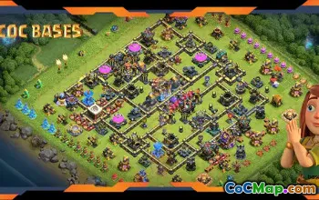 Top TH18 Farming Base with Hybrid Layout #57559