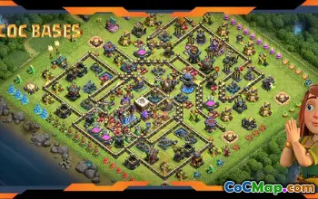 Top TH18 Trophy Base with Defense Layout #55511