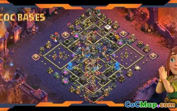 Top TH18 War Base Anti-Air Electro Dragon #55487