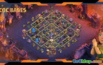 Top TH18 War Base with Anti 2 Star & Air Defense #55554