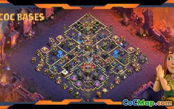 Top TH18 War Base with Anti-Air & Electro Dragon Defense #55477
