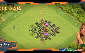 Top TH4 Farming Base with Hybrid Layout #57351