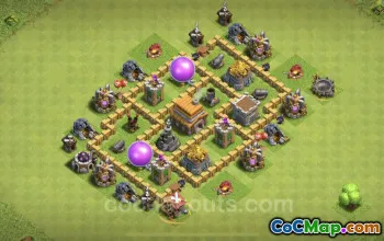 Nejlepší hybridní základní rozložení TH5 pro Clash of Clans – zkopírujte nyní! #18275