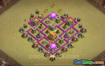 Top TH6 Anti 3 Stars War Base 2024 - Hybrid Layout & Link #18412