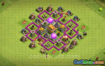 Top TH6 Base Copy - Anti 3 Stars Hybrid for Clash of Clans 2024 #18470