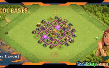 Top TH6 Base with Anti 3-Star & Hybrid Layout #57688