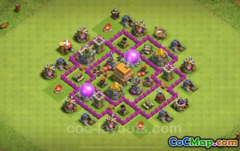 Top TH6 Farming Base 2024 - Anti 3 Stars & Link #18425