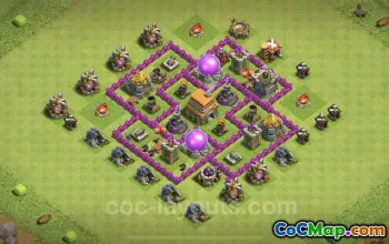 Top TH6 Hybrid Base Copy with Max Levels - Clash of Clans #23793