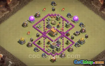 Top TH6 War Base: Anti-3 Stars with Copy Link - Clash of Clans #23709
