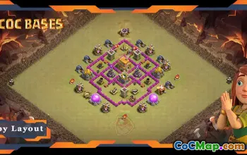 Top TH6 War Base with Anti 3-Star Layout #57661