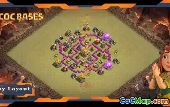 Top TH6 War Base with Anti 3 Star Layout #57663