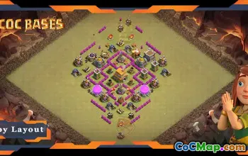 Top TH6 War Base with Anti Everything Design #57667