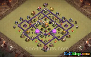 Pangkalan Perang Anti 2 Bintang TH7 Teratas 2024 - Clash of Clans #18622