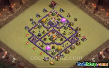 Top TH7 Anti 2 Stars War Base 2025 - Hybrid Copy & Link #25686