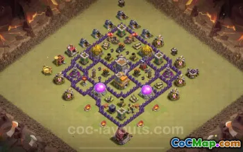 Top TH7 Anti 2 Stars War Base - Best Clash of Clans 2024 #18847