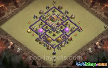 Top TH7 Anti 2 Stars War Base with Link - Clash of Clans #23980