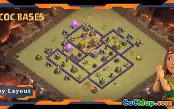 Top TH7 Anti-Air War Base & CWL Layout for Clash of Clans #20033
