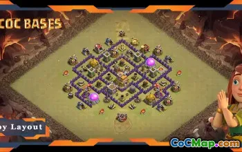 Top TH7 Defense Base: Anti-Air Dragon Layout for War CWL #20023