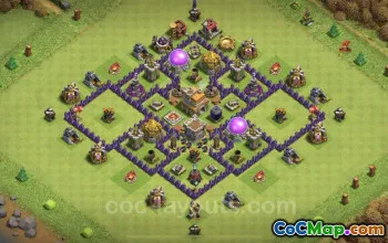 शीर्ष TH7 हाइब्रिड बेस - लिंक #18760 के साथ एंटी ड्रैगन डिफेंस