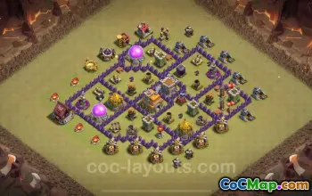 Top TH7 Hybrid War Base with Link for 2024 - Clash of Clans #18650