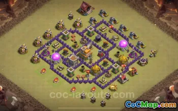 Top TH7 War Base 2025 - Anti 3 Stars Defense Link #26262