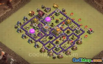 Top TH7 War Base 2025: Anti-Everything Hybrid Layout #24031