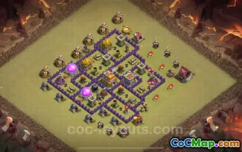 Top TH7 War Base 2025 | Best Max Level Hybrid Links #25669