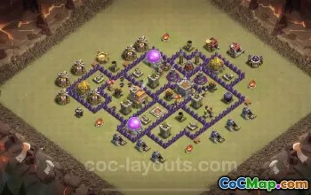 Top TH7 War Base: Anti Air/Dragon Defense Link - Clash of Clans #24048