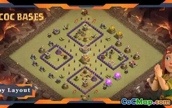 Top TH7 War Base: Anti-Air Dragon Layout with Link #20020