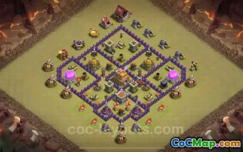Top TH7 War Base Link & Hybrid Design for 2025 - COC #23973