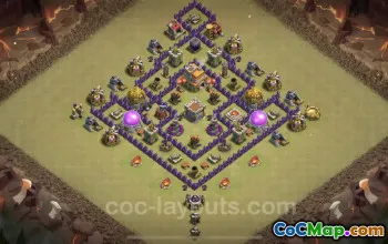 Top TH7 War Base with Link: Anti Air Dragon Defense #23990