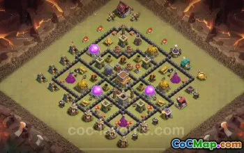 Top TH8 Anti 2 Stars War Base - Clash of Clans 2024 #18955