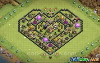 Top TH8 Base: Anti Dragon & 2 Stars Defense with Link #24460