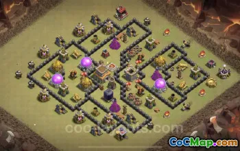 Top TH8 War Base - Anti-Everything Hybrid with Link #24425
