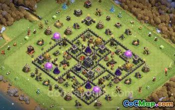 Top TH9 Anti 3 Stars Base Copy with Link - Clash of Clans #24685