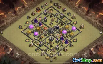 Top TH9 Anti 3 Stars War Base - Best Defense & Link #24686