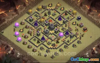 Top TH9 Anti 3 Stars War Base with Link - Clash of Clans #24693