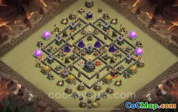 Top TH9 Anti 3 Stars War Base with Link - Clash of Clans #24709